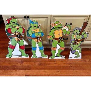 VTG 90s Teenage Mutant Ninja Turtles Complete Set Of 4 CutOuts Vintage Rare